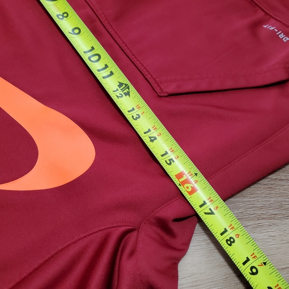 24) NIKE Dri-Fit Logo Hoodie Pullover Maroon Sz. M - Picture 8 of 12